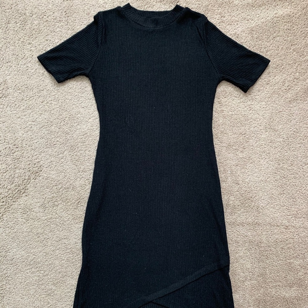 Black Knit Mini Dress